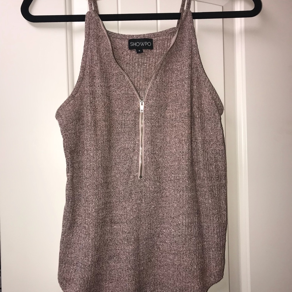 Showpo zip up top in wine